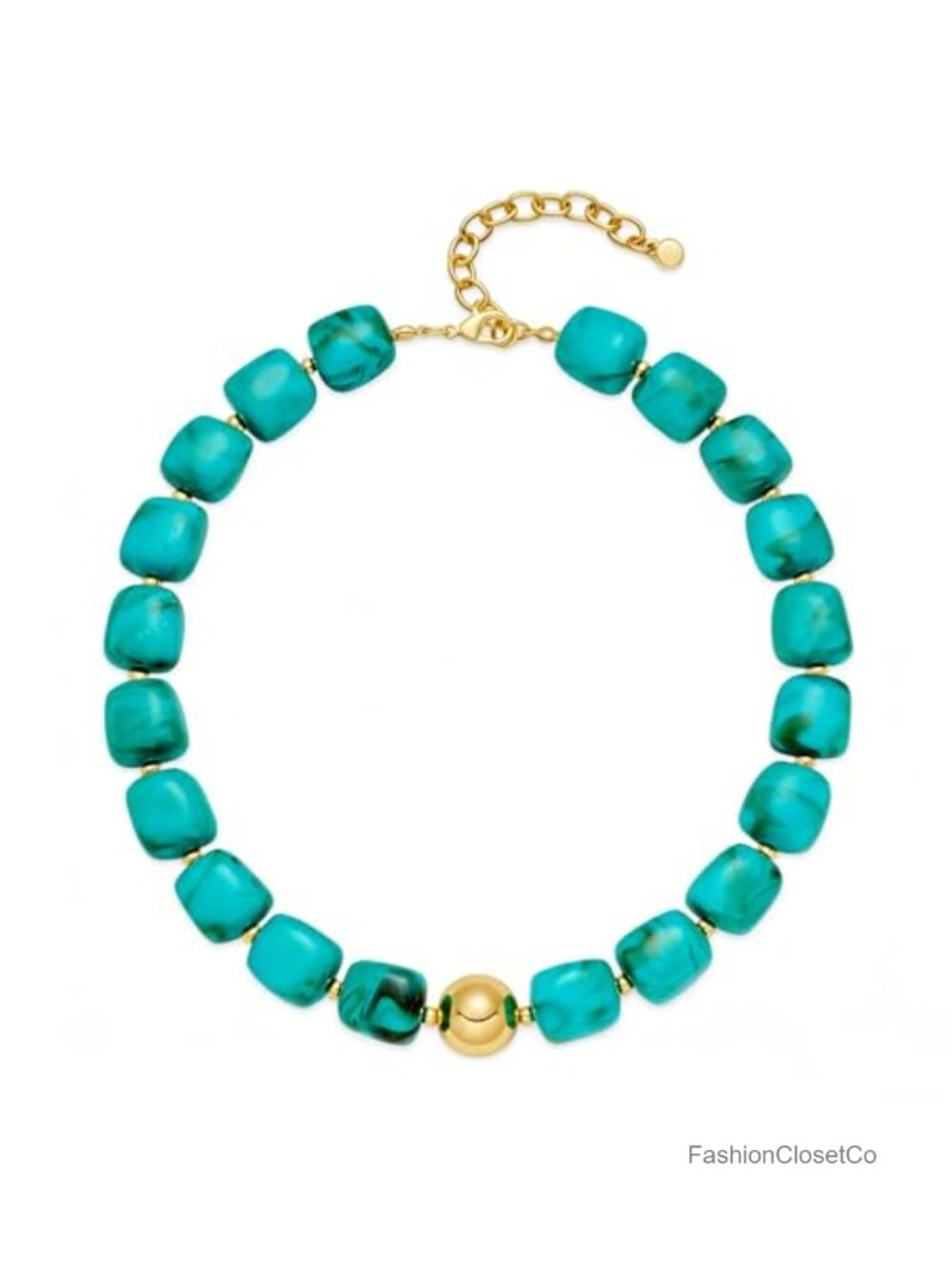 WOWORAMA Chunky Resin Beaded Necklace Multicolor Boho Statement Choker Y2K